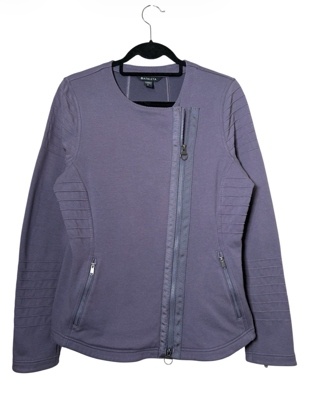 Athleta Triumph Moto Jacket Full Zip Dusk Violet Size Large